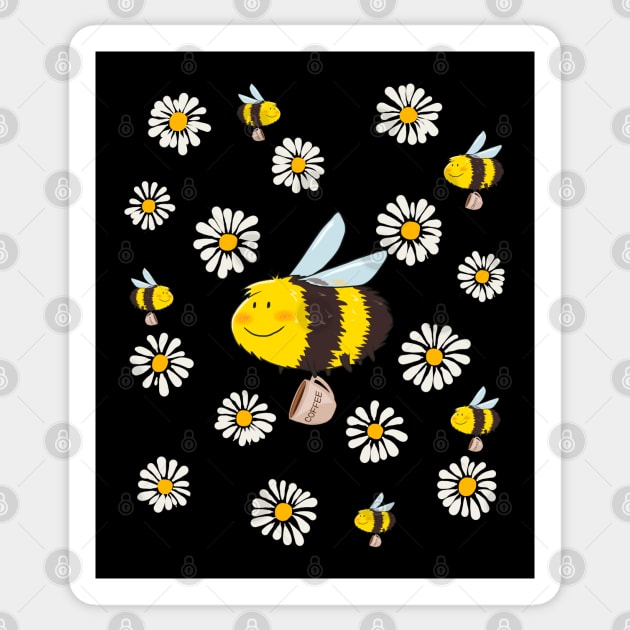 Daisy Chamomile Bees & Marguerites Daisies Flower Gardeners Sticker by Ai Wanderer